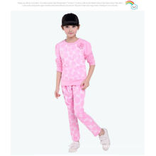 Prix ​​pas cher enfants vêtements rose fleur Automne sport casual ensembles